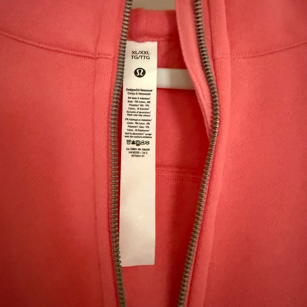lululemon athletica Oversized Full Zip Scuba Women's Coral Jacket - New With Tag